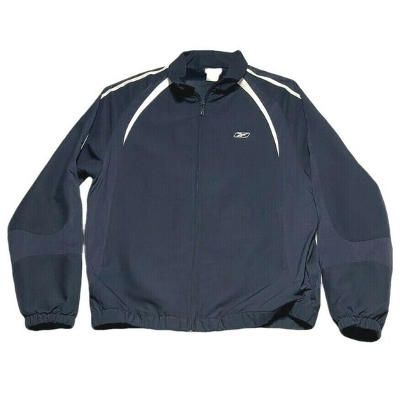 Reebok Mens Navy Blue Track Jacket Size XL - Picture 1 of 10